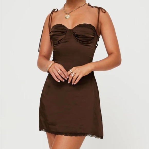 Princess Polly Dresses & Skirts - Princess Polly Wayzer Mini Dress Chocolate Size 0 NWT